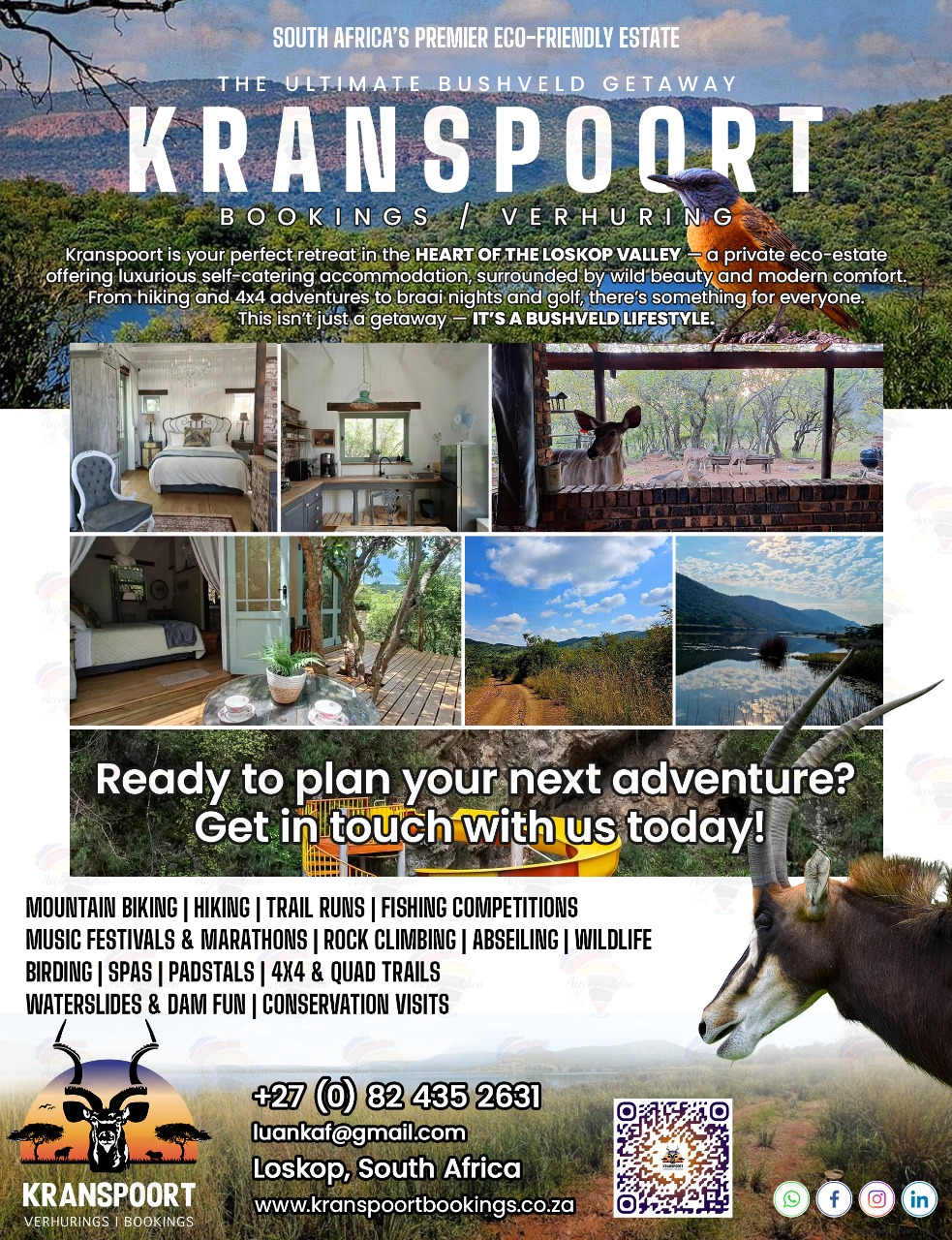 Kranspoort Verhuring / Bookings